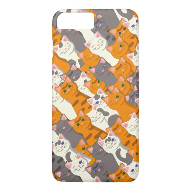 Capa Para iPhone, Case-Mate Padrão de diagonal do gato preto branco do Ginger (Verso)