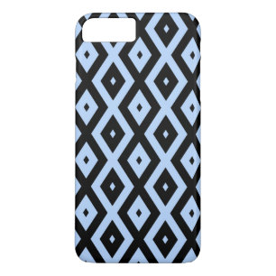 Capa iPhone 8 Plus/7 Plus Padrão de diamante azul pálido e preto