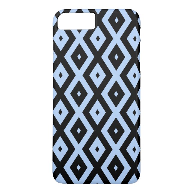Capa Para iPhone, Case-Mate Padrão de diamante azul pálido e preto (Verso)