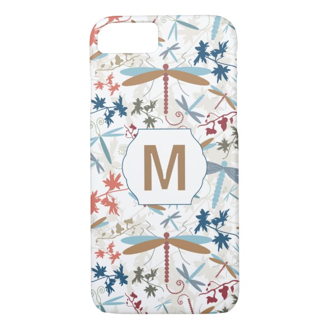 Capa Para iPhone, Case-Mate Padrão de Dragonfly Monograma Elegante (Verso)