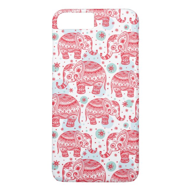 Capa Para iPhone, Case-Mate Padrão de Elefante Étnico Vermelho (Verso)