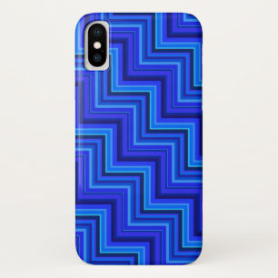 Capa Para iPhone X Padrão de faixas azuis
