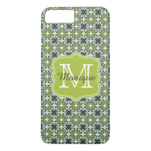 Capa Para iPhone Da Case-Mate Padrão de Flores Verdes do Monograma