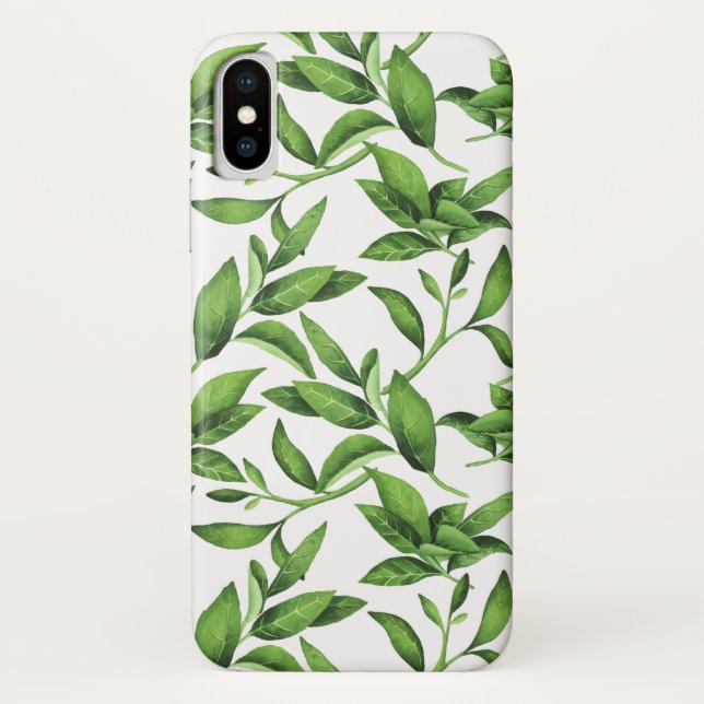 Capa Para iPhone, Case-Mate Padrão de Folhas de Aquarela (Verso)