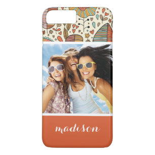 Capa Para iPhone Da Case-Mate Padrão de Folhas de Foto e Nome Personalizado