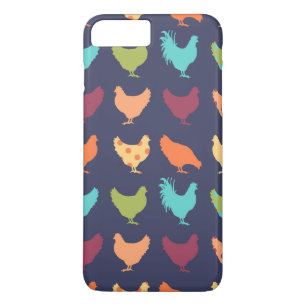 Capa iPhone 8 Plus/7 Plus Padrão de frango multicolorido
