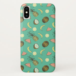 Capa Para iPhone X Padrão de Fruta tropical