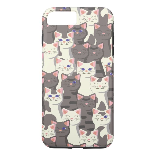 Capa Para iPhone, Case-Mate Padrão de gatos brancos e cinzas (Verso)
