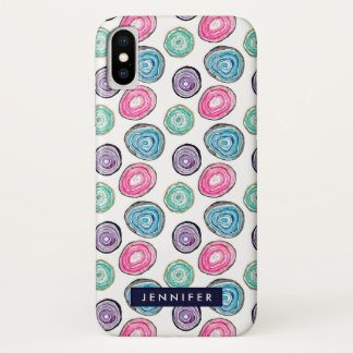 Capa Para iPhone Da Case-Mate Padrão de geode azul roxo, rosa-claro, branco pers