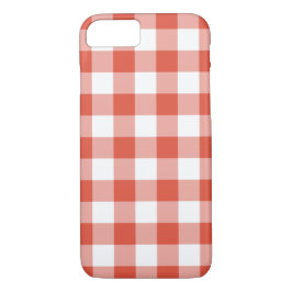 Capa Para iPhone Da Case-Mate Padrão de Gingham Branco e Laranja