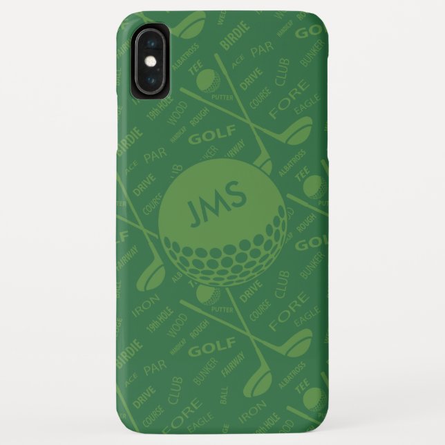 Capa Para iPhone, Case-Mate Padrão de Golfer Sutil Monograma (Verso)