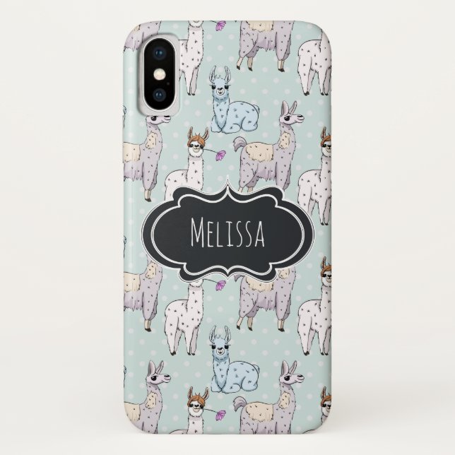 Capa Para iPhone, Case-Mate Padrão de Llama bonito nas Bolinhas (Verso)