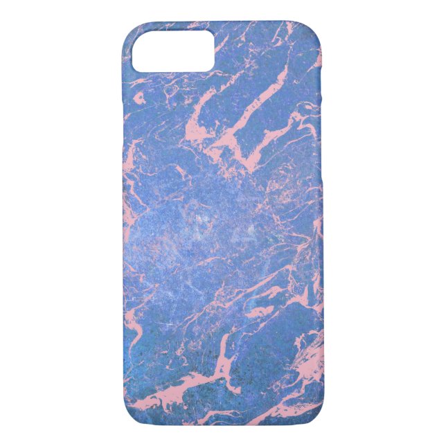 Capa Para iPhone, Case-Mate padrão de mármore azul e rosa (Verso)
