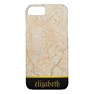 Capa iPhone 8/ 7 padrão de mármore personalizado e folha de ouro fr