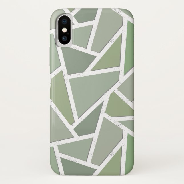 Capa Para iPhone, Case-Mate Padrão de mosaico verde-oliva (Verso)