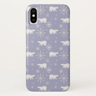 Capa Para iPhone Da Case-Mate Padrão de Natal com ursos polares e flocos de neve