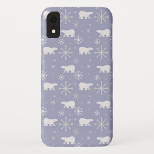 Capa Para iPhone Da Case-Mate Padrão de Natal com ursos polares e flocos de neve