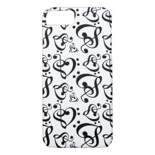 Capa Para iPhone Da Case-Mate Padrão de Notas de Música do Bass Treble Clef Hear
