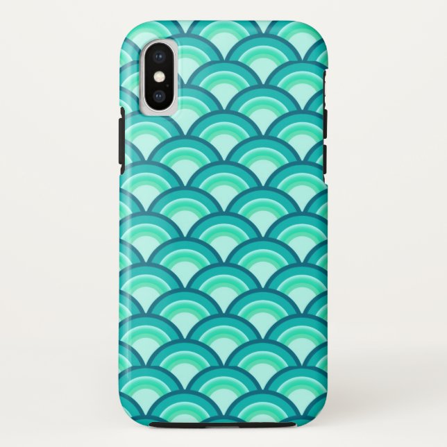 Capa Para iPhone, Case-Mate Padrão de onda Art Deco - tons de turquesa (Verso)