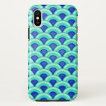 Capa Para iPhone Da Case-Mate Padrão de onda Art Deco - turquesa e cobalto<br><div class="desc">Um padrão Art Deco baseado no padrão tradicional de ondas visto frequentemente nos têxteis japoneses,  em tons de turquesa e azul de cobalto - melhorado digitalmente para um efeito elevado e esmalte.</div>