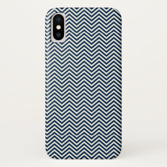 Capa Para iPhone, Case-Mate Padrão de Onda Zig Zag do marinho (Verso)