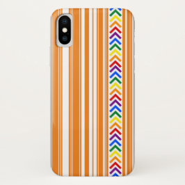 Capa Para iPhone Da Case-Mate Padrão de Orgulho Brilhante na faixa laranja e bra