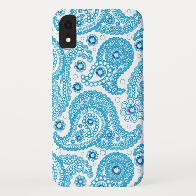 Capa Para iPhone, Case-Mate Padrão de Paisley Azul Claro (Verso)