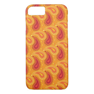 Capa iPhone 8/ 7 Padrão de Paisley Persa Laranja Oriental