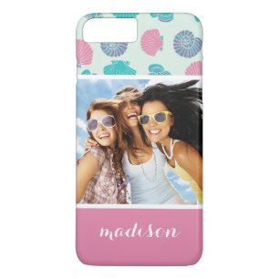 Capa Para iPhone Da Case-Mate Padrão de Pastel Seashell   Sua Foto e Nome