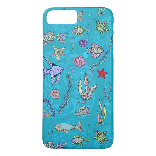 Capa Para iPhone, Case-Mate Padrão de Peixe Turquesa (Verso)
