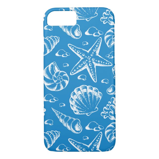 Capa Para iPhone, Case-Mate Padrão de praia azul (Verso)