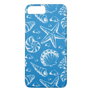 Capa iPhone 8 Plus/7 Plus Padrão de praia azul