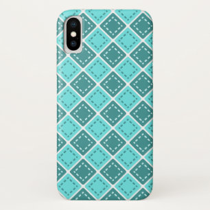 Capa Para iPhone X Padrão de quadrados azuis