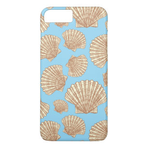 Capa iPhone 8 Plus/7 Plus Padrão de Seashell do Estilo de Vintage