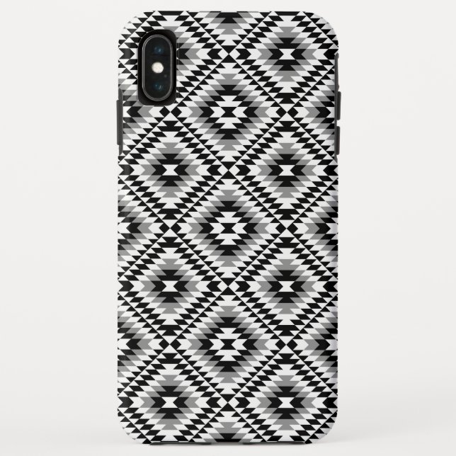 Capa Para iPhone, Case-Mate Padrão de Símbolo Aztec Estilizado BW+Cinza (Verso)