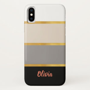 Capa Para iPhone Da Case-Mate Padrão de Stripes Modernas com o Nome Case-Mate iP