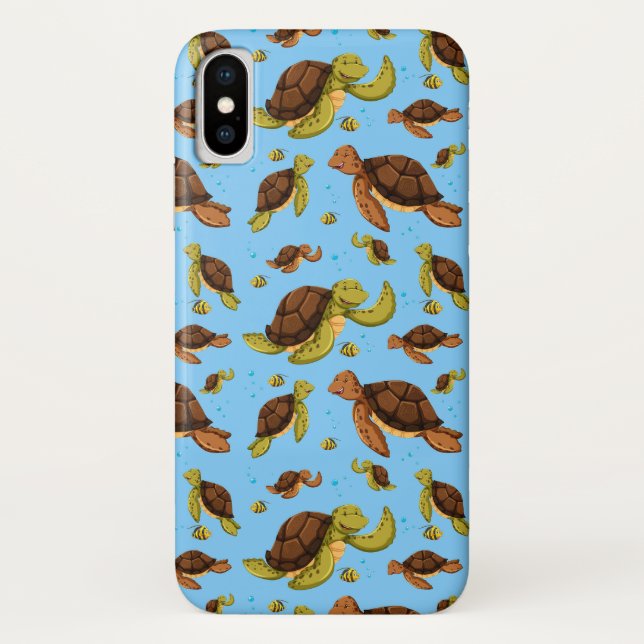 Capa Para iPhone, Case-Mate Padrão de Tartaruga do Mar (Verso)