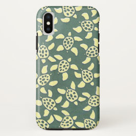 Capa Para iPhone X padrão de tartaruga esverdeado