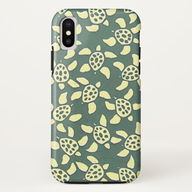 Capa Para iPhone, Case-Mate padrão de tartaruga esverdeado (Verso)