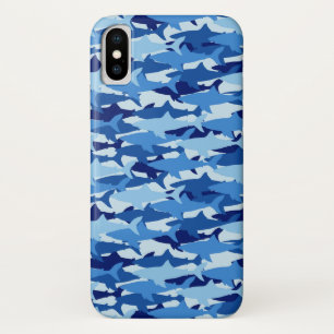 Capa Para iPhone Da Case-Mate Padrão de Tubarão Azul  Monograma 2
