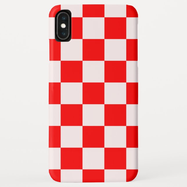 Capa Para iPhone, Case-Mate Padrão de Verificação Vermelho e Branco (Verso)
