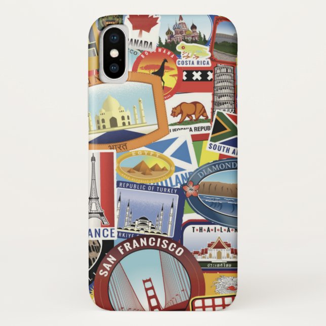 Capa Para iPhone, Case-Mate Padrão de Viagem mundial (Verso)