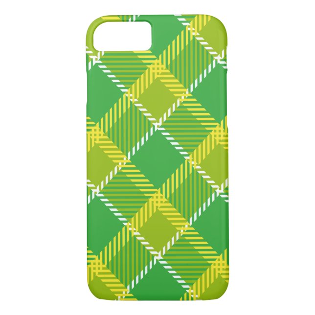 Capa Para iPhone, Case-Mate Padrão de Xadrez Verde Amarelo (Verso)