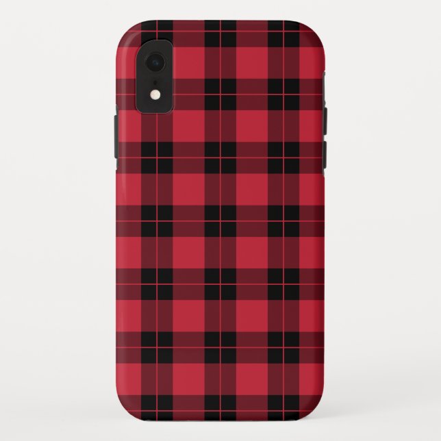 Capa Para iPhone, Case-Mate Padrão de Xadrez Vermelha Moderna (Verso)