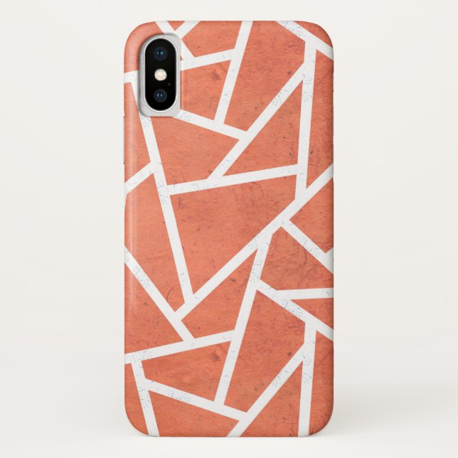 Capa Para iPhone, Case-Mate Padrão do mosaico laranja mandarino (Verso)