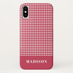 Capa Para iPhone Da Case-Mate Padrão do Verificador Clássico de Gingham Vermel