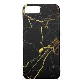 Capa Para iPhone Da Case-Mate Padrão Dourado de mármore preto, moderno, mal exis