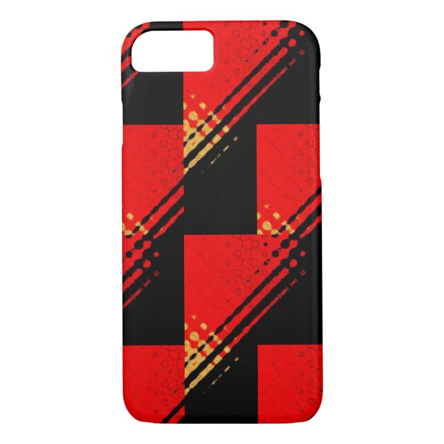 Capa Para iPhone, Case-Mate Padrão Dourado Rustic Red Black (Verso)