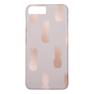 Capa iPhone 8 Plus/7 Plus Padrão elegante de abacaxi-de-ouro-rosa-menina