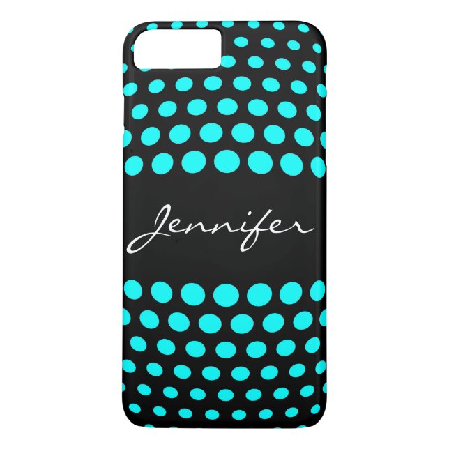 Capa Para iPhone, Case-Mate Padrão Elegante de Bolinhas cianas (Verso)